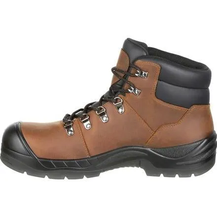 Rocky Men's Worksmart 6" Comp Toe Metguard WP Work Boot Brown RKK0266