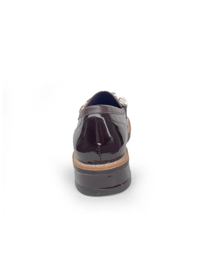 ROSKAR Loafers Choc Patent Mix