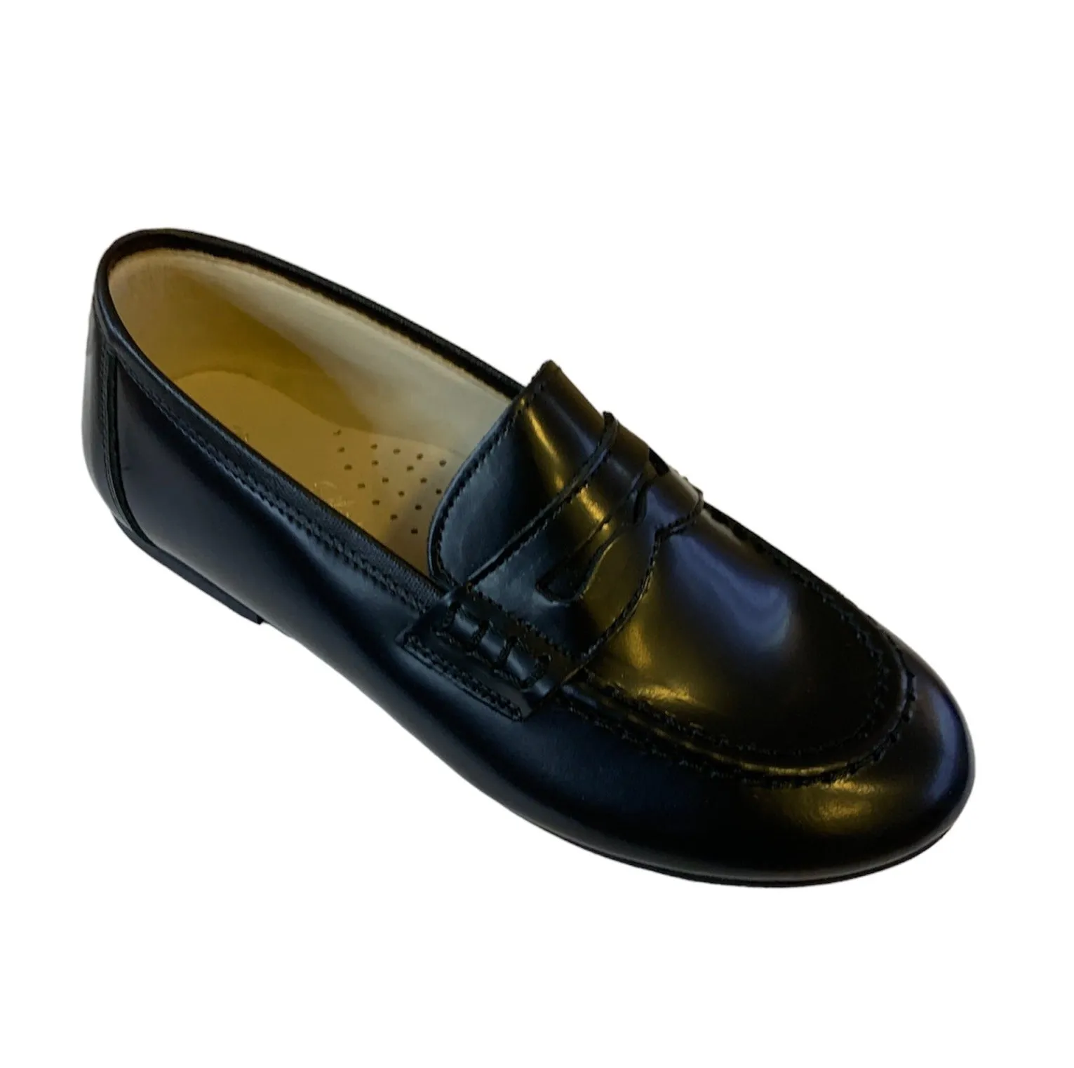 Shawn & Jeffery Mocasino Black Leather Classic Loafer