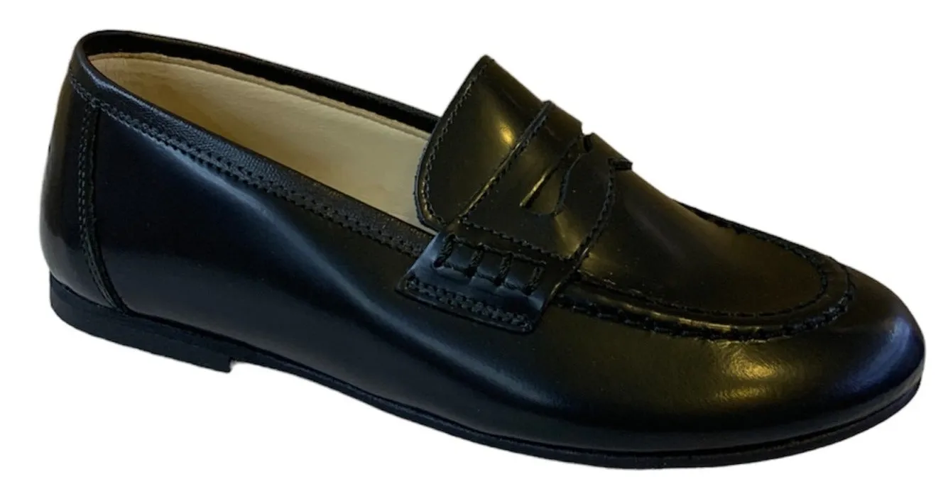 Shawn & Jeffery Mocasino Black Leather Classic Loafer