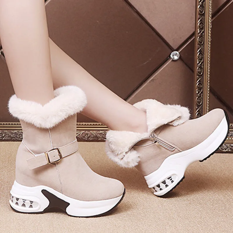 Snow Boots Women Winter Thick Velvet Mid-tube Warm Cotton Shoes