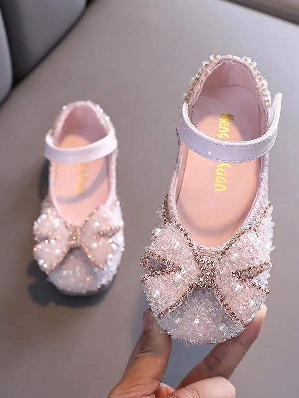 Sparkly Bow Mary Jane Shoes By Bambino