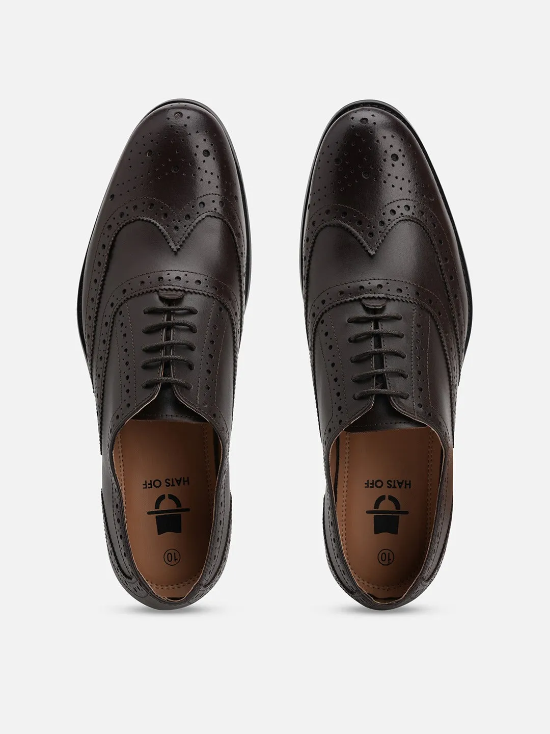 Textured Black Leather Formal Brogues