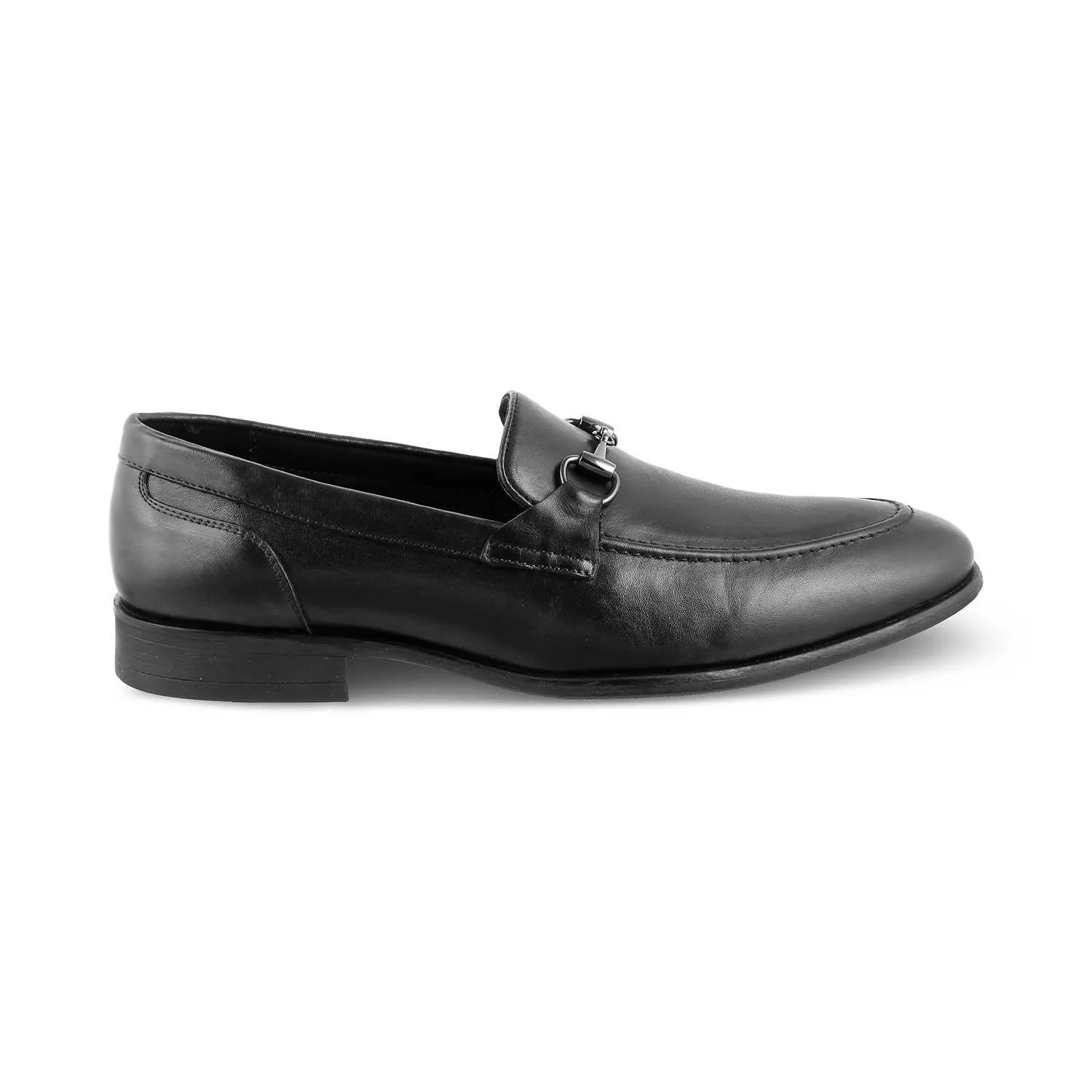 The Pierre Black Men's Leather Horse-Bit Loafers Tresmode