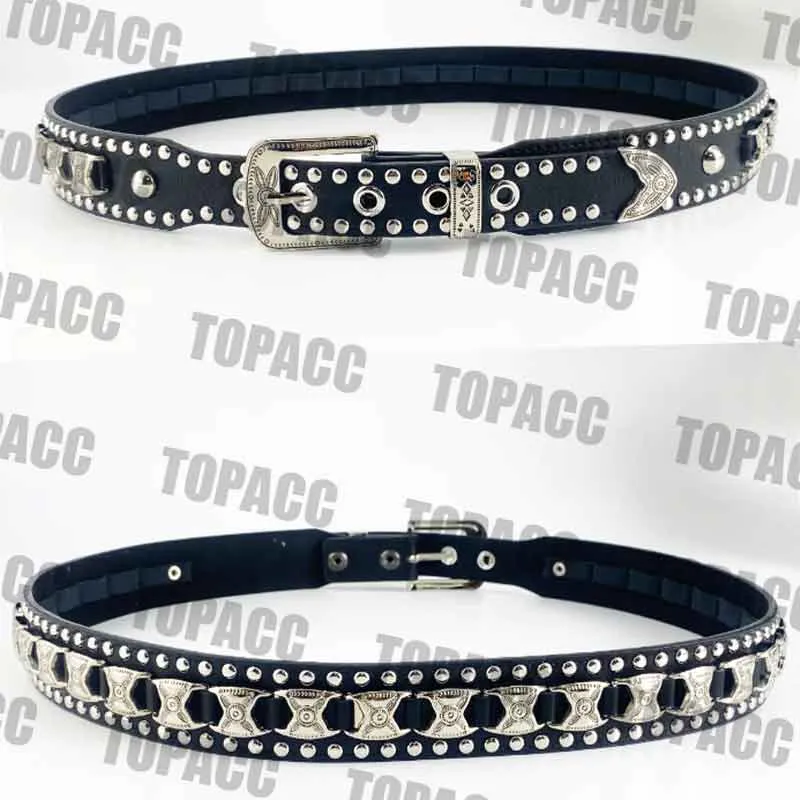 TOPACC Western Super Concho Rivet Belts for Men Women Cowboy Cowgirl Country