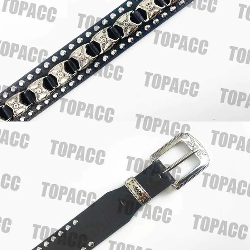 TOPACC Western Super Concho Rivet Belts for Men Women Cowboy Cowgirl Country