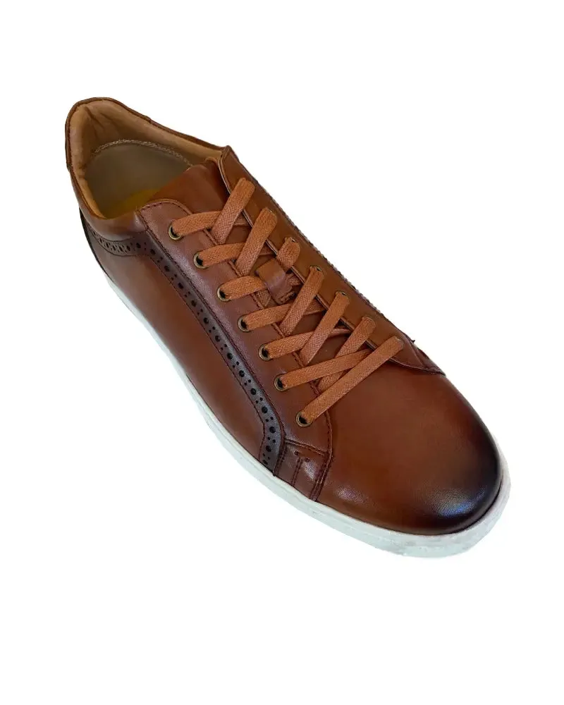 Tyson Leather Trainers - Brown