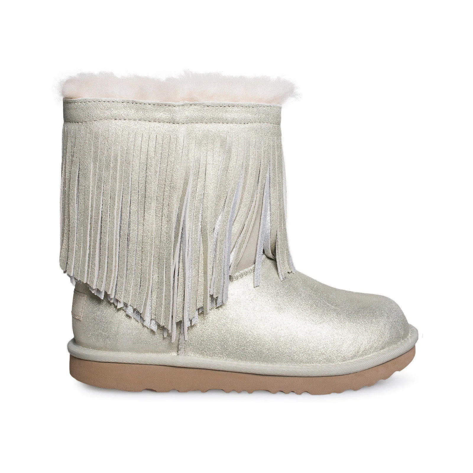 UGG Classic Short II Fringe Gold Boots - Youth's