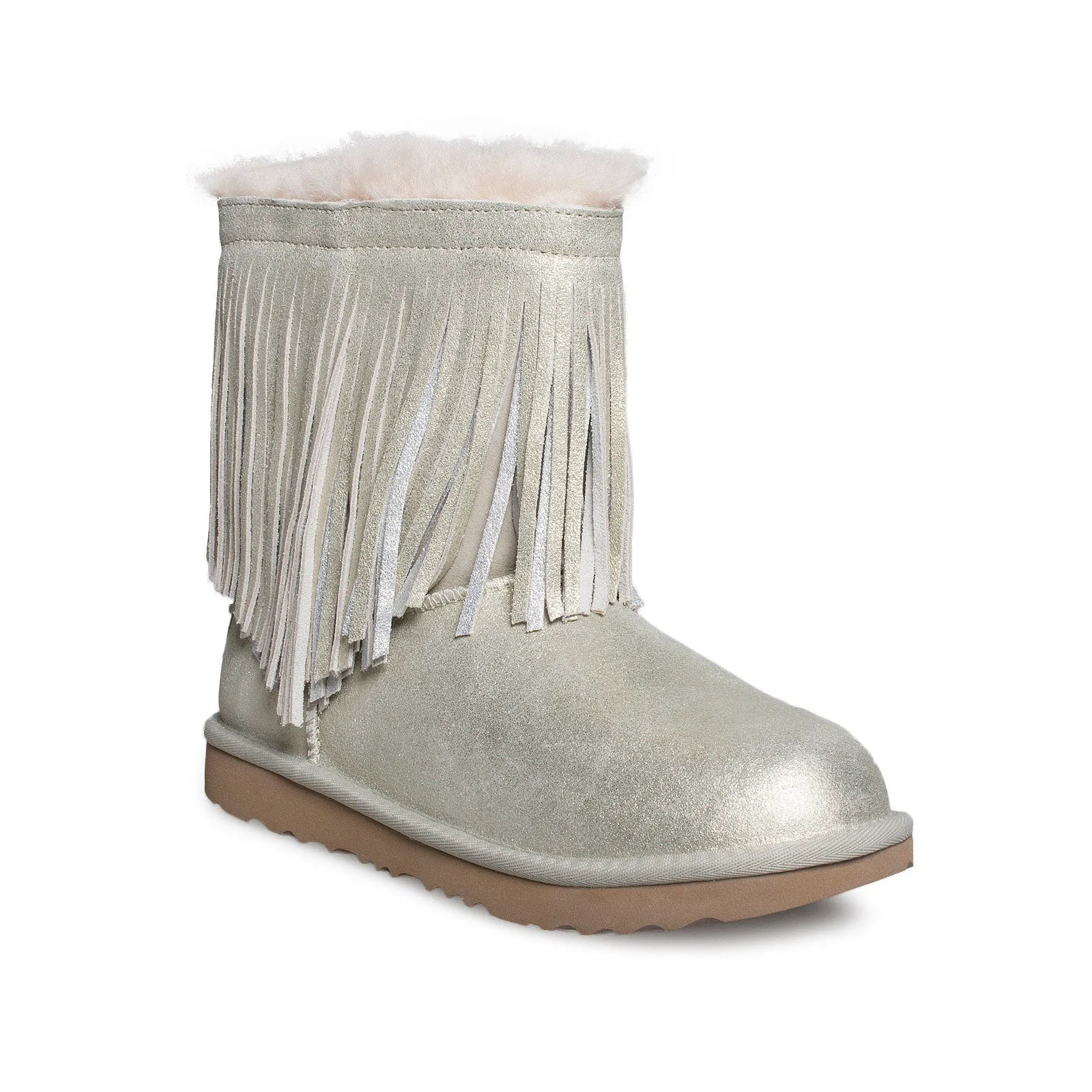 UGG Classic Short II Fringe Gold Boots - Youth's