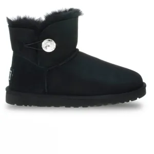 UGG Mini Bailey Button Bling Black Boots - Women's