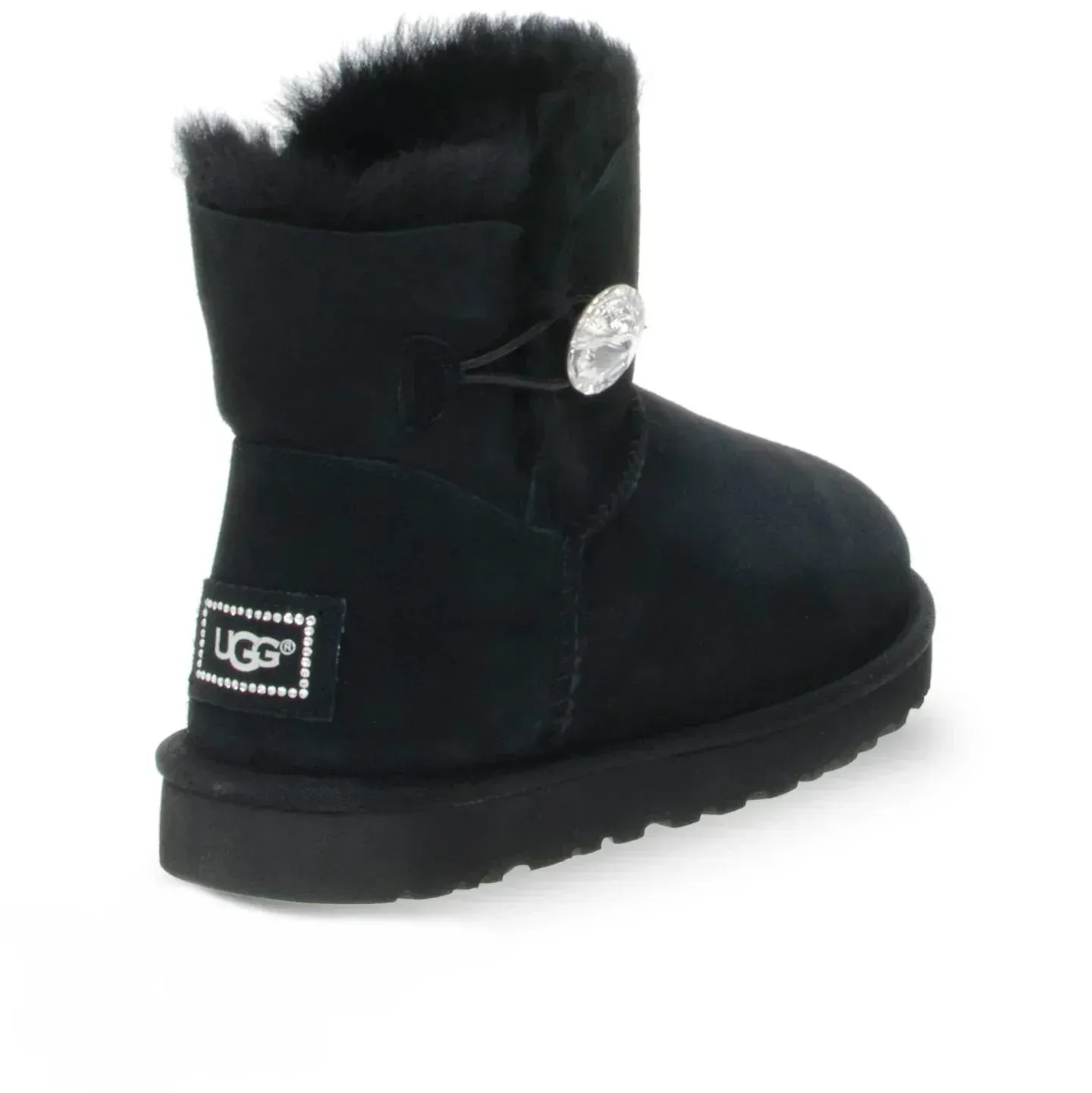 UGG Mini Bailey Button Bling Black Boots - Women's