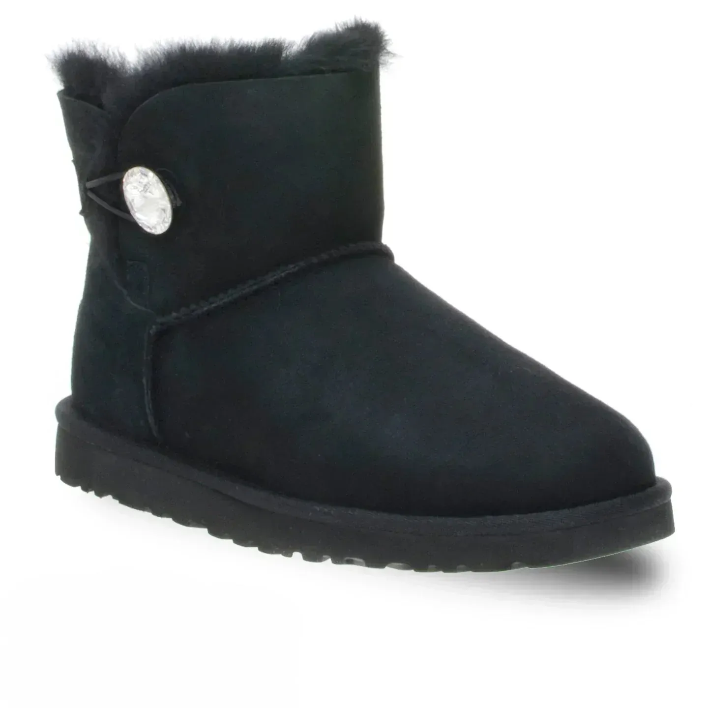 UGG Mini Bailey Button Bling Black Boots - Women's