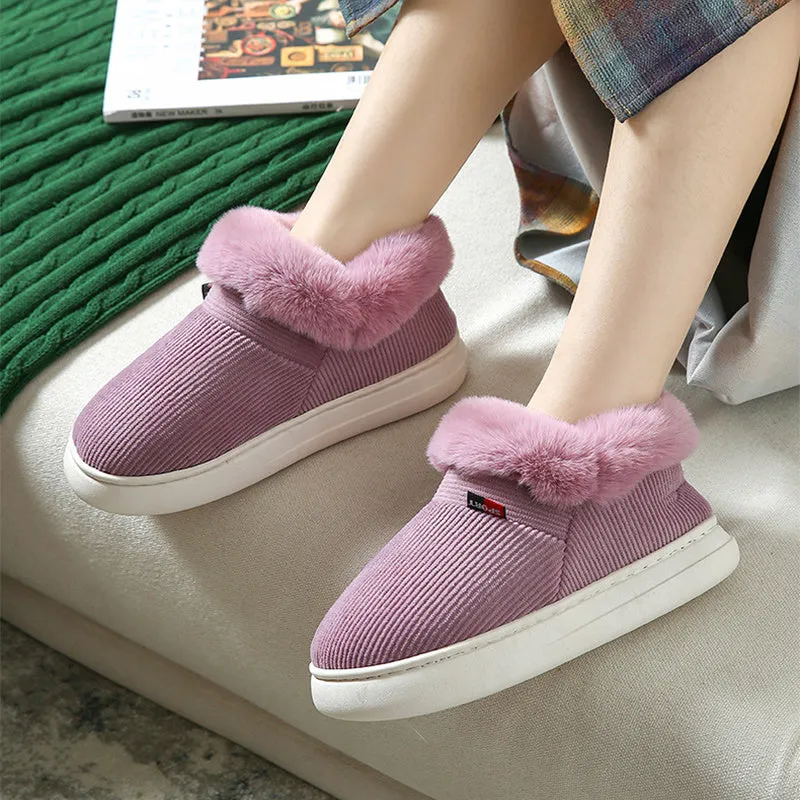 Warm & Cozy Plush Corduroy Slipper Shoes