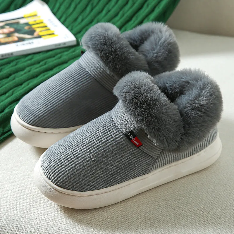 Warm & Cozy Plush Corduroy Slipper Shoes