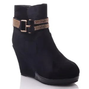 Womens ‘Raye’ Adorable Ankle Winter Wedge Booties