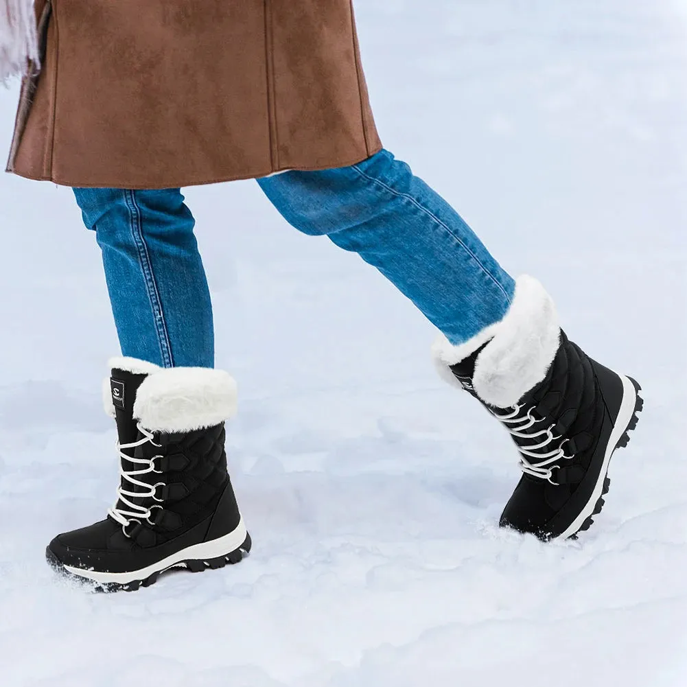 Women's Winter Non Slip Snow Boots | Warm Lined Faux Fur