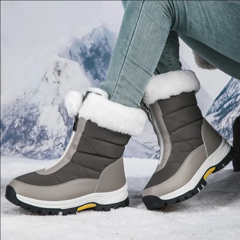 Women’s Winter Zip Boots | Waterproof, Plush, Non-Slip Outdoor Shoes