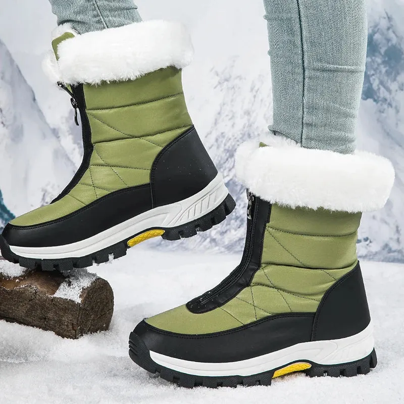 Women’s Winter Zip Boots | Waterproof, Plush, Non-Slip Outdoor Shoes