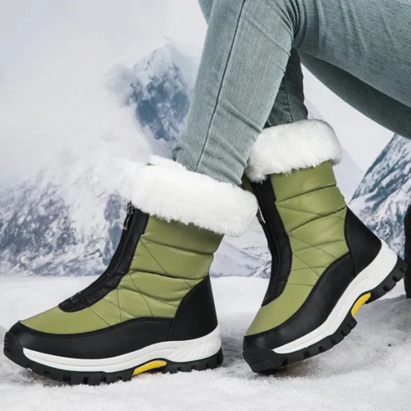 Women’s Winter Zip Boots | Waterproof, Plush, Non-Slip Outdoor Shoes