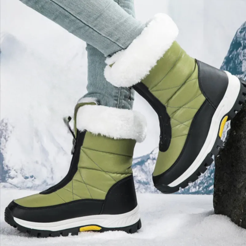 Women’s Winter Zip Boots | Waterproof, Plush, Non-Slip Outdoor Shoes