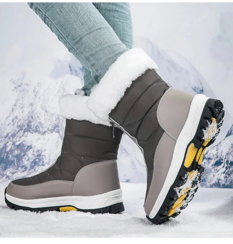 Women’s Winter Zip Boots | Waterproof, Plush, Non-Slip Outdoor Shoes