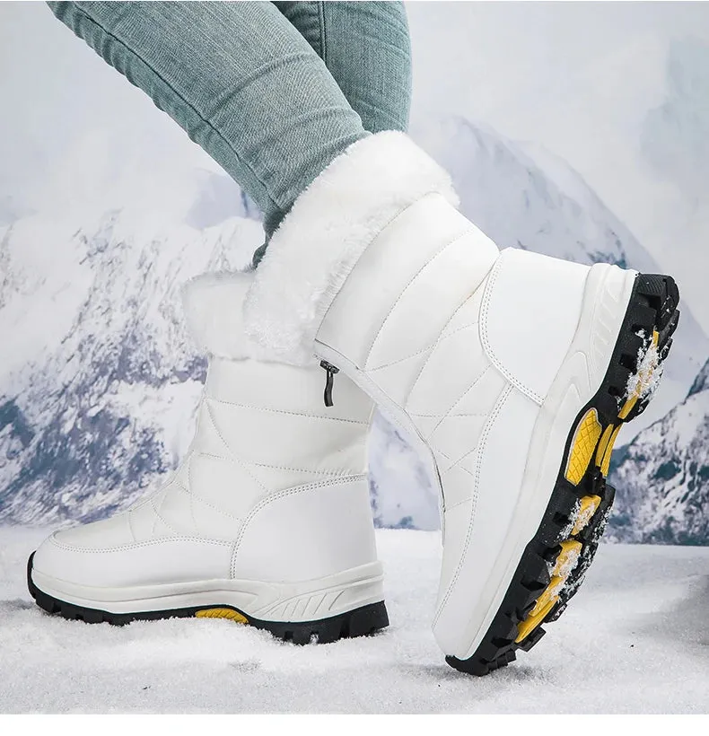 Women’s Winter Zip Boots | Waterproof, Plush, Non-Slip Outdoor Shoes