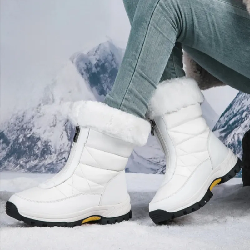 Women’s Winter Zip Boots | Waterproof, Plush, Non-Slip Outdoor Shoes