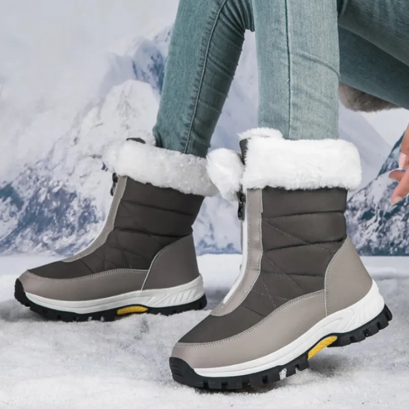 Women’s Winter Zip Boots | Waterproof, Plush, Non-Slip Outdoor Shoes