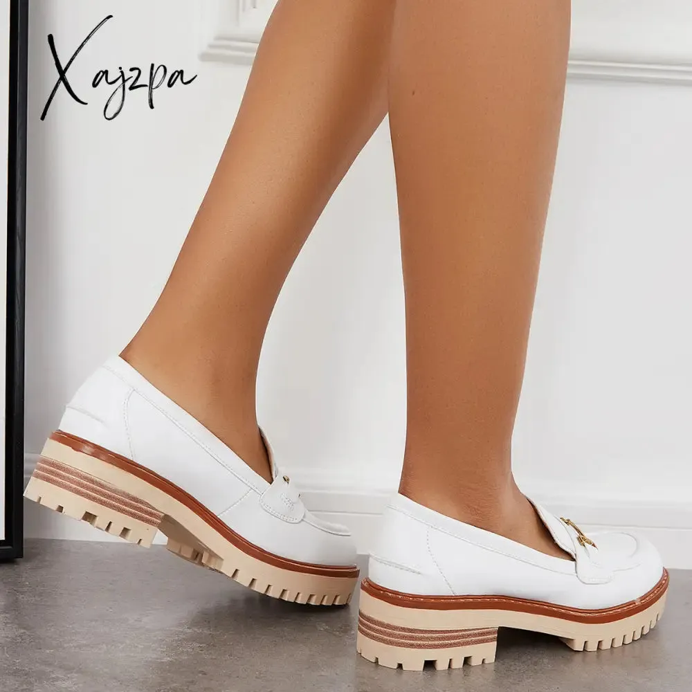 Xajzpa - Women Comfy Round Toe Platform Loafers