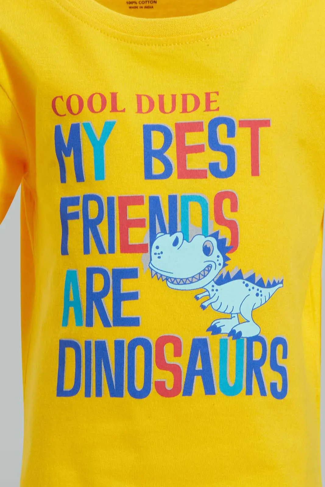 Yellow Dinosaur T-Shirt For Baby Boys